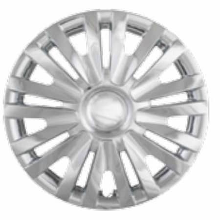 Coast2Coast 15", 9 Split Spoke, Silver, Plastic, Set Of 4, Spring Steel Clip IWC50715S